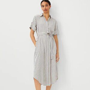 NWT Ann Taylor Petite Geo Midi Shift Dress Size 8P
